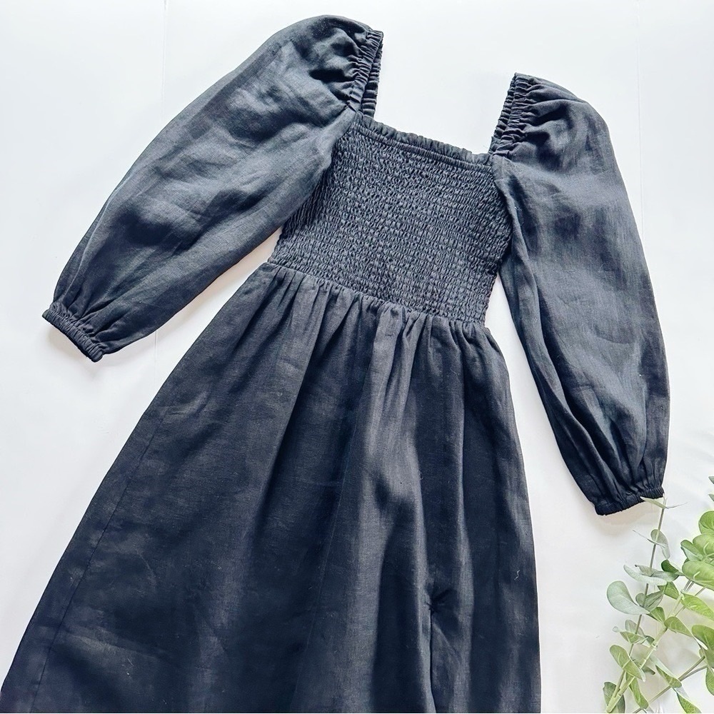 NEW J.Crew Women’s Linen Daydream Midi Dress Black - Picture 9 of 14